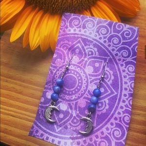 Handmade moon charm earrings
